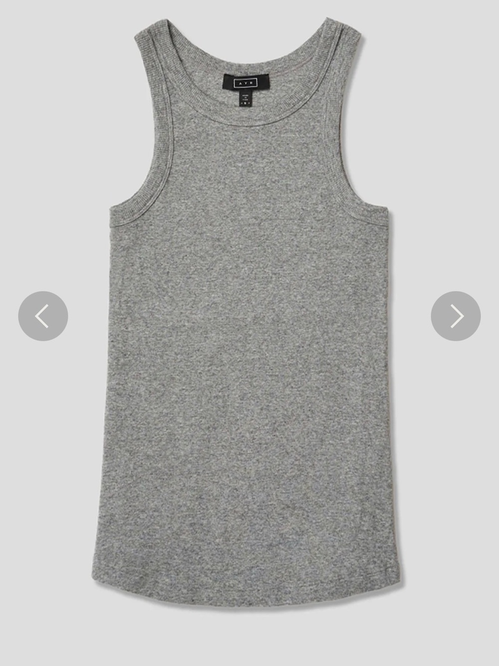 AYR The Flex Grey Ribbed Tank Top
